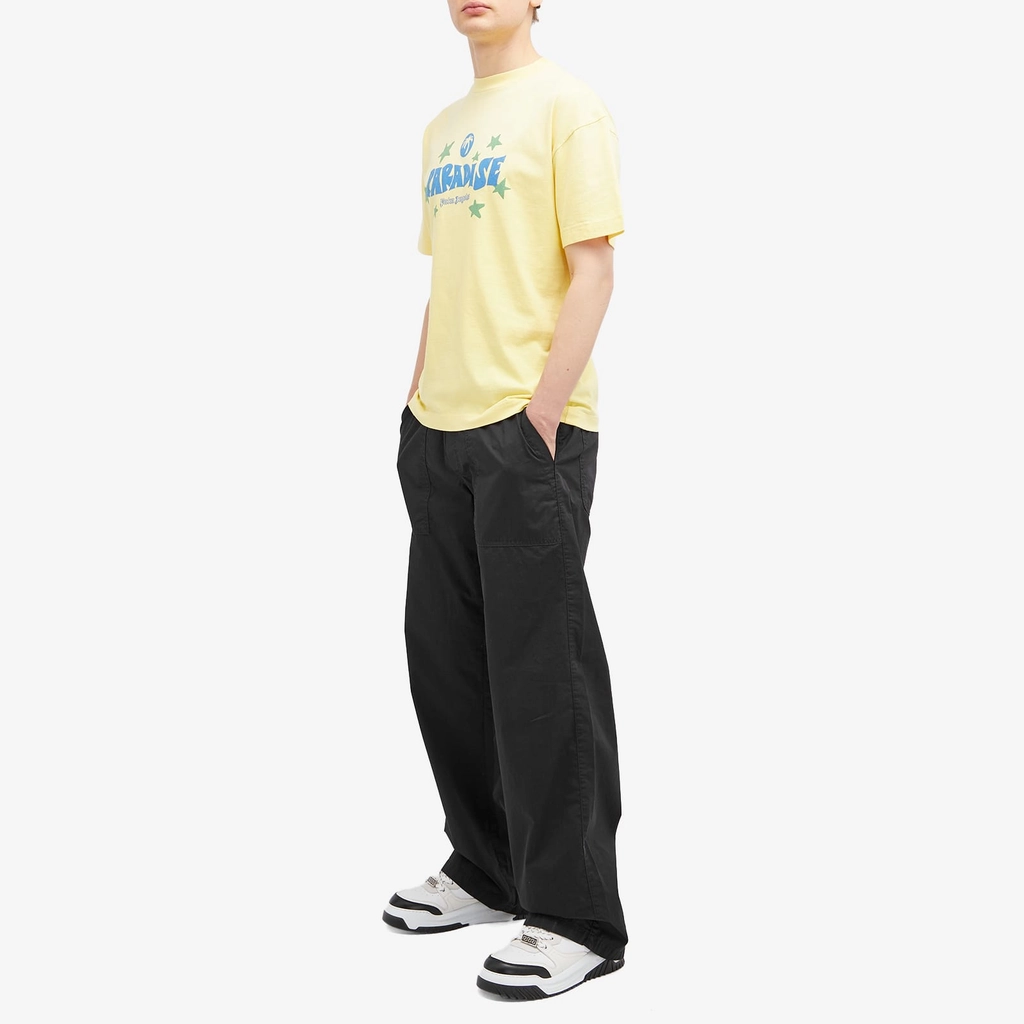 Palm Angels Men's Curved Logo Loose Trousers Black